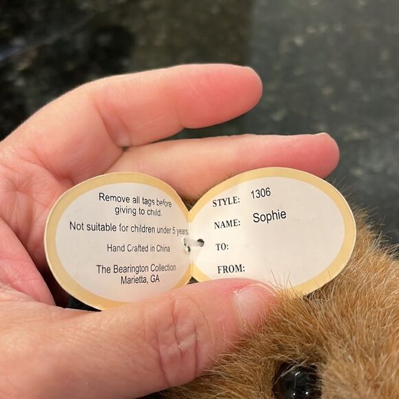 The Bearington Collection Sophie 14” Plush Bear With Tag Retired - Picture 12 of 12